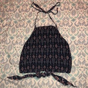 Hollister Tie Ruched Halter Crop Top